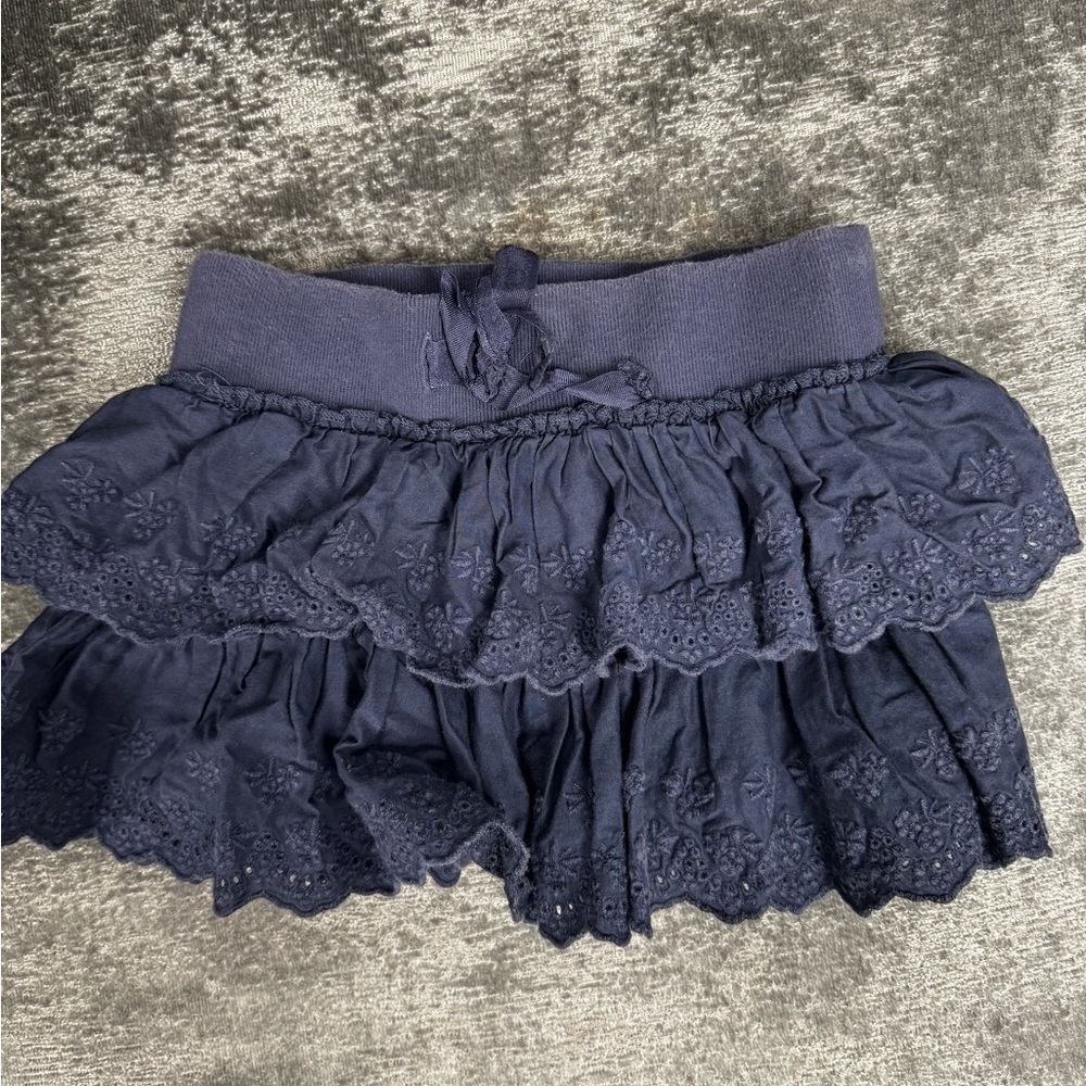 Ralph lauren navy Blue Lace Tiered Skirt